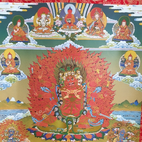 Tranh Thangka Mã Đầu Minh Vương_120x80cm